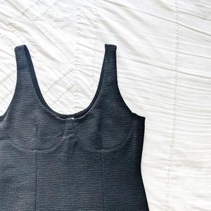 Wild Fable Black Ribbed Semi-Body Con Tank Dress